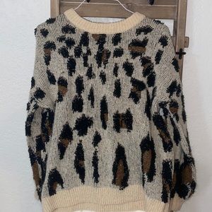Cheetah print oversized sweater